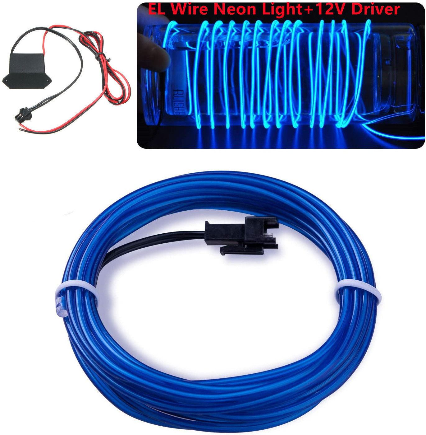 Custom el wire light strips interior decoration 5m car styling car dc12v led cold lights flexible neon el wire for car