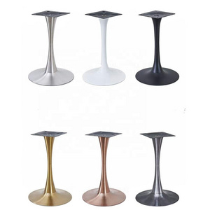 Adjustable Metal Dining Tulip Table Base Aluminium Brass Stainless Steel Pedestal Tulip Industrial Coffee Bar Table Base Legs