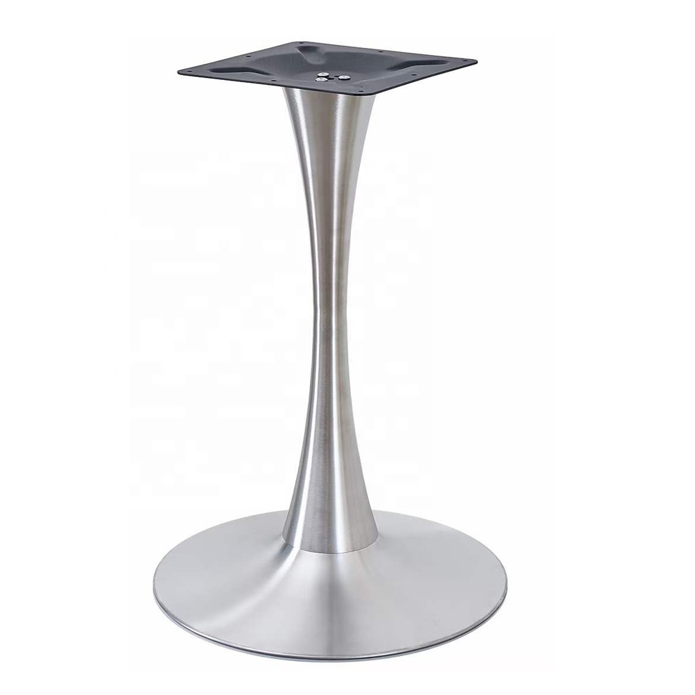 Adjustable Metal Dining Tulip Table Base Aluminium Brass Stainless Steel Pedestal Tulip Industrial Coffee Bar Table Base Legs