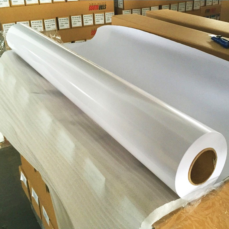 Factory in stock 100 mic PVC self adhesive vinyl stickers, printable self adhesive vinyl roll