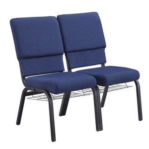 Wholesale Church Chairs Cheap Stackable  Cover Fabric Interlocking Metal Church Chair