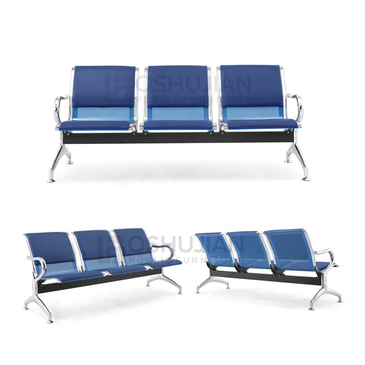 Hospital clinic airport tandem waiting lounge bank 3-seater sillas de espeara waiting room beam gang seating chair