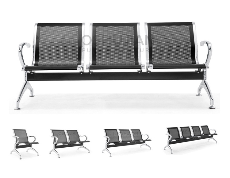 Hospital clinic airport tandem waiting lounge bank 3-seater sillas de espeara waiting room beam gang seating chair