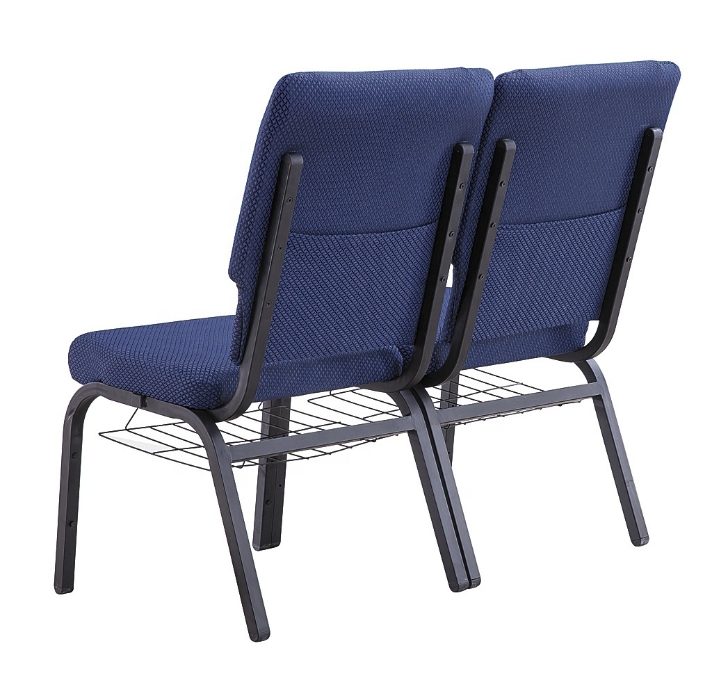 Wholesale Church Chairs Cheap Stackable  Cover Fabric Interlocking Metal Church Chair