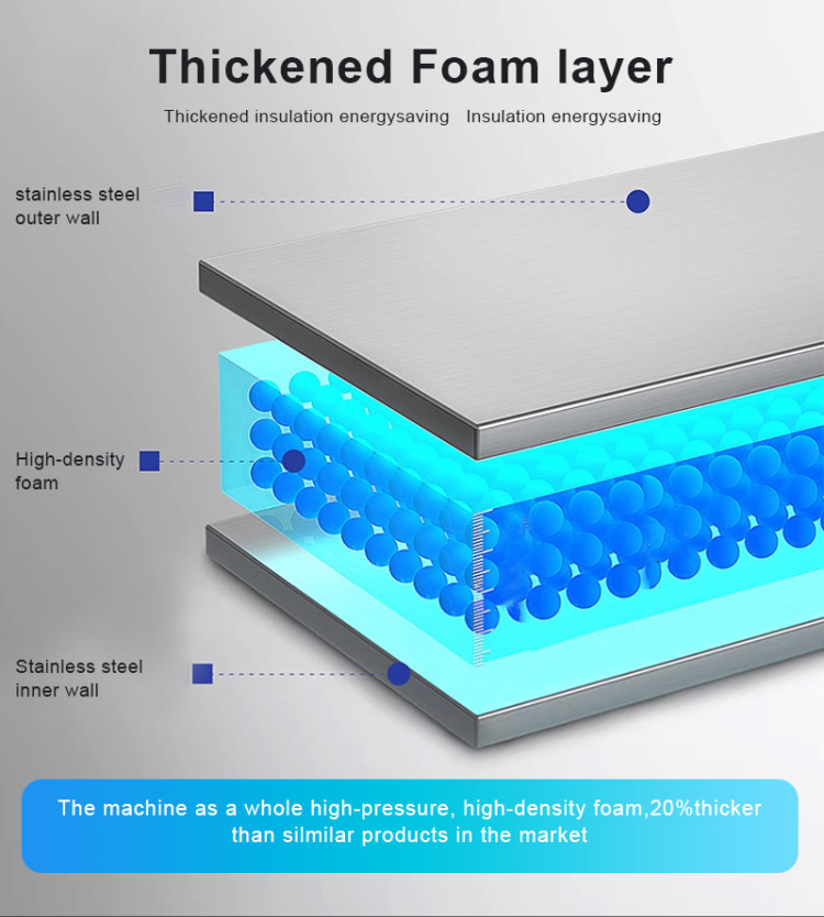 logo customization one stop service deep blast freezer tray half stainless steel commercial refrigerator freezer