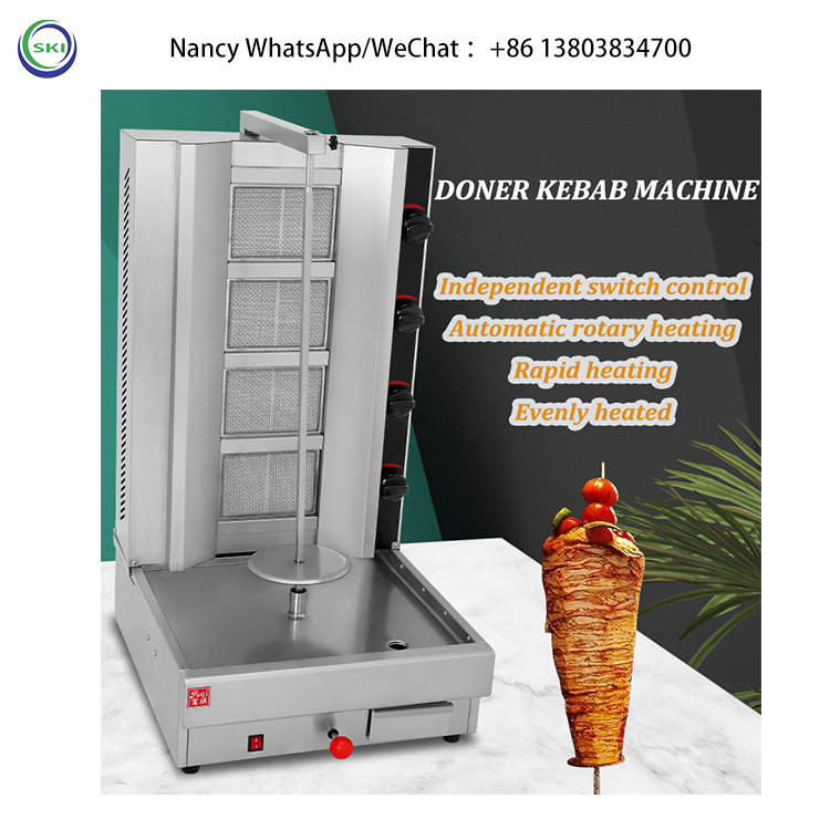 Hot Sale Automatic Gas Electric Shish Doner Robot Kebab Making Machine Rotary Chicken Grill Machine For Restaurant