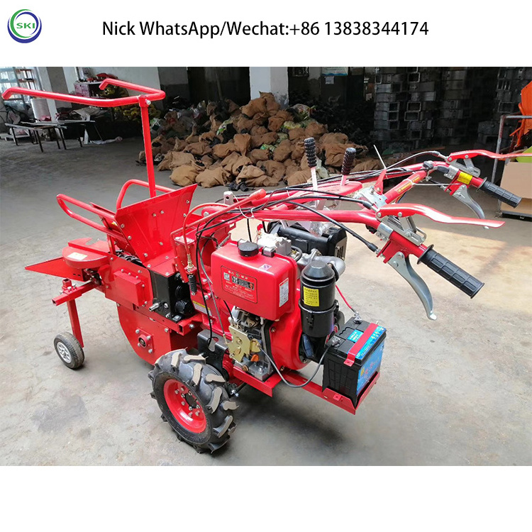 Small Walking Tractor Corn Reaper One Row Corn Silage Harvester Machine Corn Cob Harvesting Machine