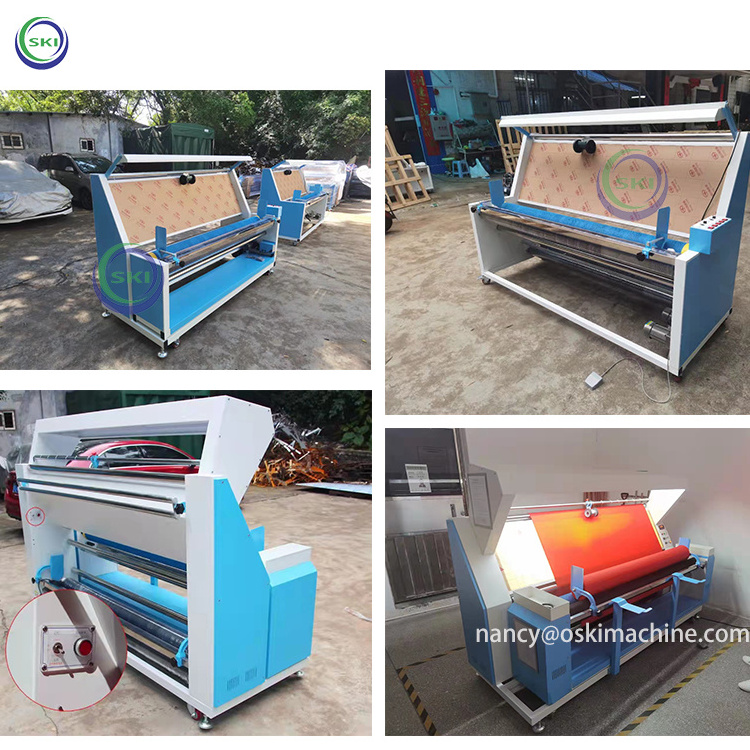 Double Fold Fabric Winding Machine Auto Fabric Inspection And Rolling Machine For Making Fabrics Roll