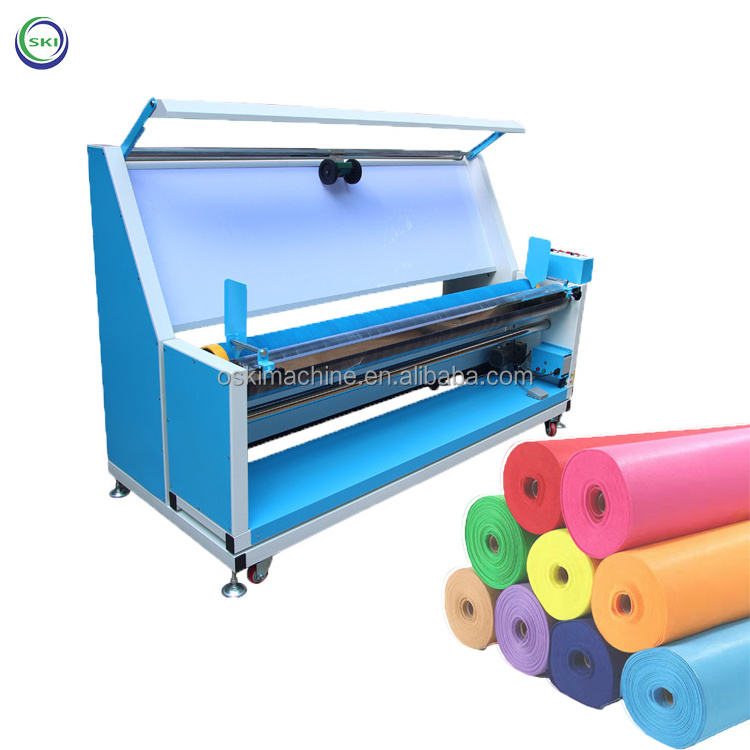 Double Fold Fabric Winding Machine Auto Fabric Inspection And Rolling Machine For Making Fabrics Roll