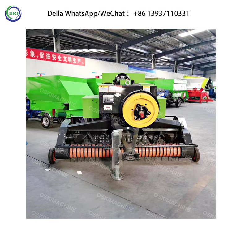 China Tractor Mounted Corn Silage Baler Machine Mini Self Propelled Square Hay Baler Machine Square Pine Straw Baler For Sale