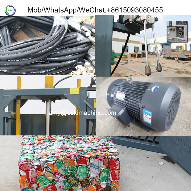 Hydraulic Car Tire Baler Machine Scrap Used Waste Clothes Pressed Baler And Wrapping Balinghides Press