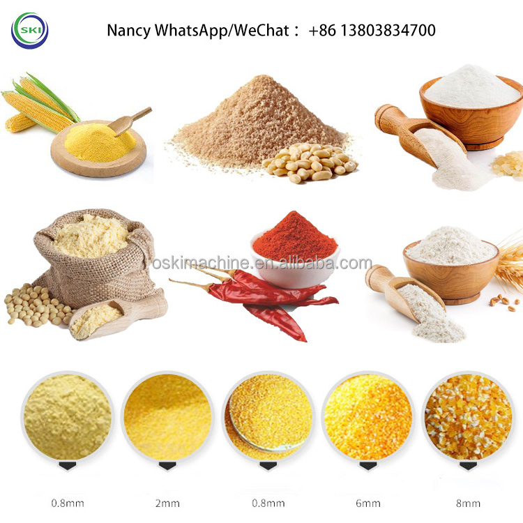 High Power Zambia Nigeria Cracked Chili Pepper Kernel Corn Cereal Milling Hammer Corn Flour Mill Machine For Corn Maize Wheat