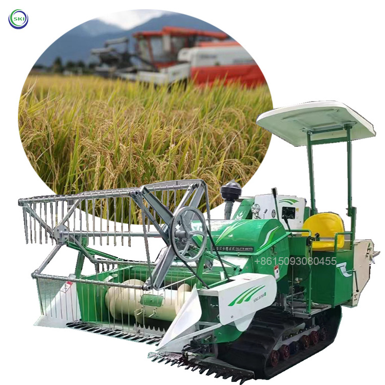 Mini Wheat Paddy Cutter Harvesting Tractor Combine Harvester Rice Cutting Machine