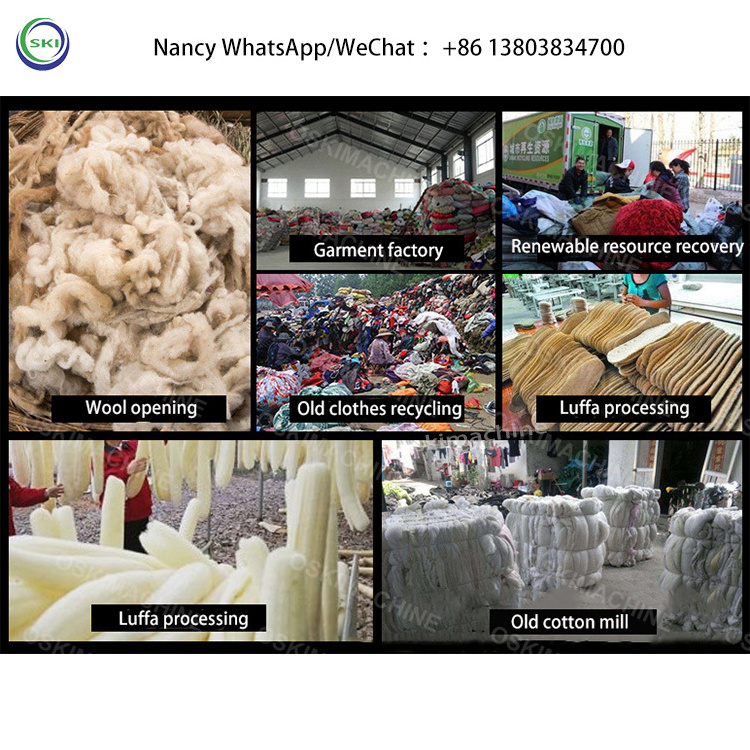 Cotton Fabric Waste Recycle Machinery Fabric Recycling Machine Textile Waste Clothes Fabrics Fiber Opening Machine