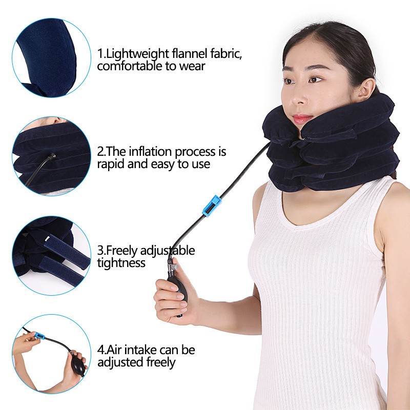 Super velvet material Medical inflatable cervical neck collar traction device