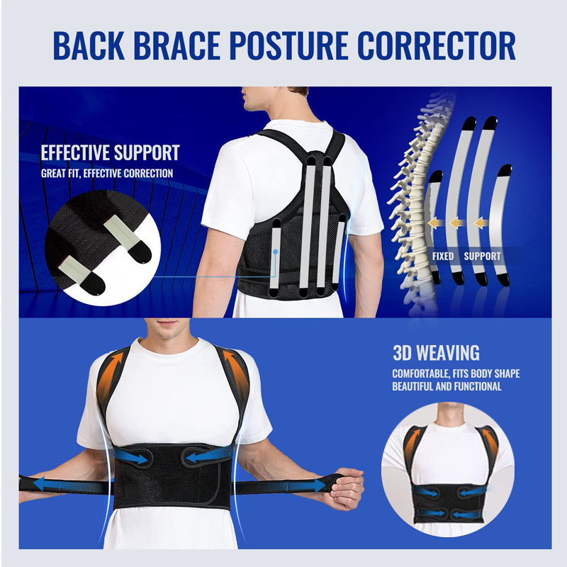 AMZ Hot Sales Back Straightener Belt Adjustable Back Brace and Posture Corrector for Women and Men