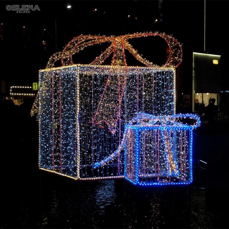 Large LED Grandview String Lights Gift Box Light Show Street Lanterns Outdoor Christmas Decoration Motif Lights