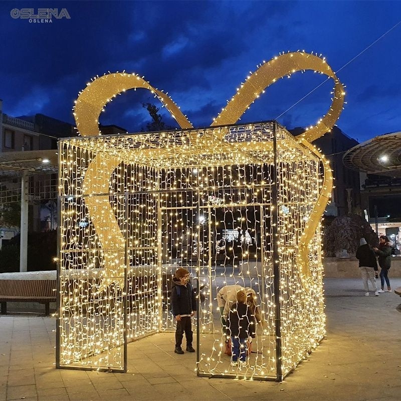 Large LED Grandview String Lights Gift Box Light Show Street Lanterns Outdoor Christmas Decoration Motif Lights