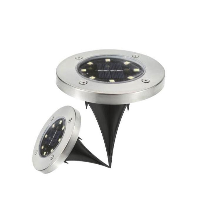 Hot Sale 8 Auto On/off Night Security Disk Powered Led Garden Light Walkway Outdoor Solar Ground Lights