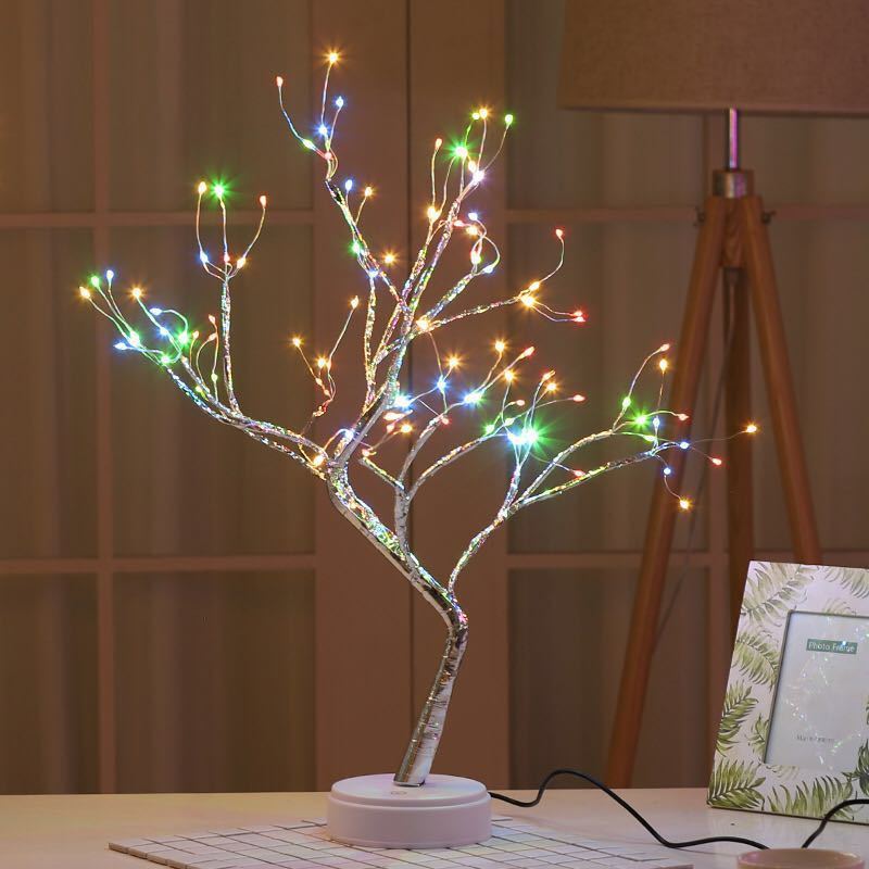 Copper Wire Tree Lamp Adjustable Branches Fairy Tabletop Bonsai artificial tree lights for Home Decoration