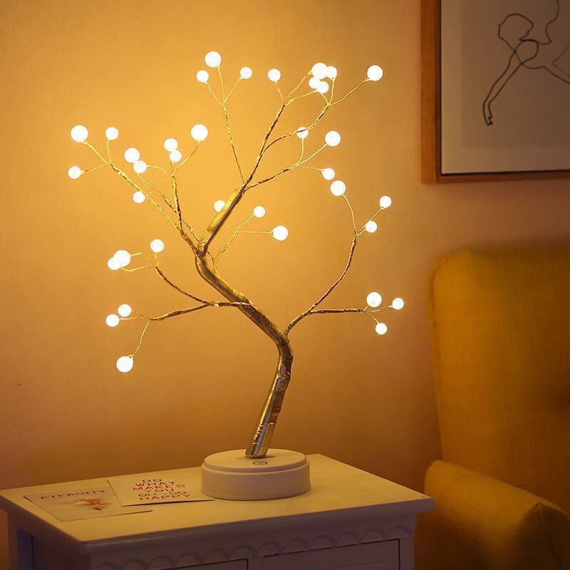 Copper Wire Tree Lamp Adjustable Branches Fairy Tabletop Bonsai artificial tree lights for Home Decoration