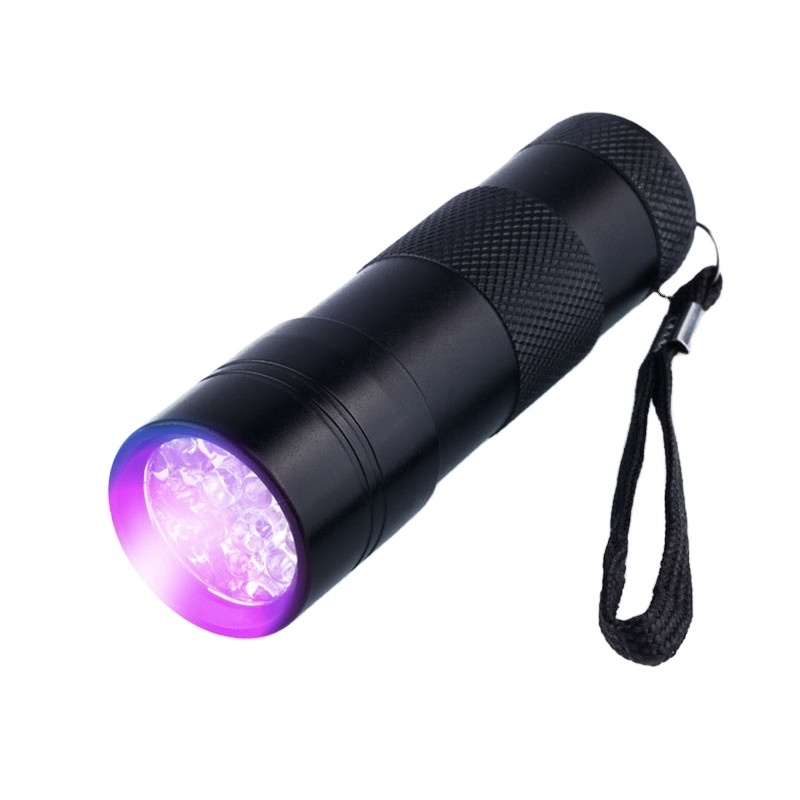 Mini Portable 12LED UV Aluminum Flashlight Violet Light Pocket Lamp Lantern Torch Light for Checker Detection