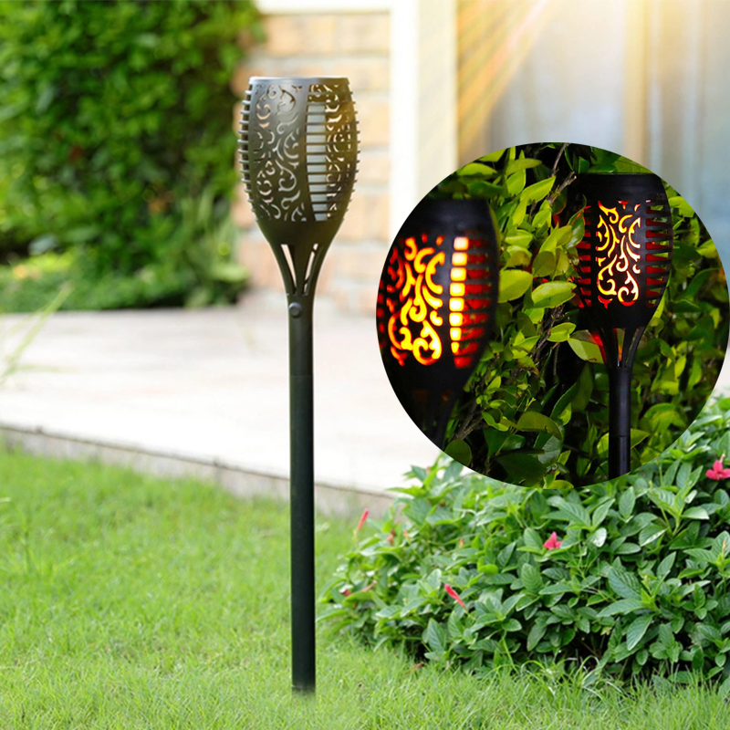 Solar flame  outdoor garden lawn landscape flood light garden plug induction torch light