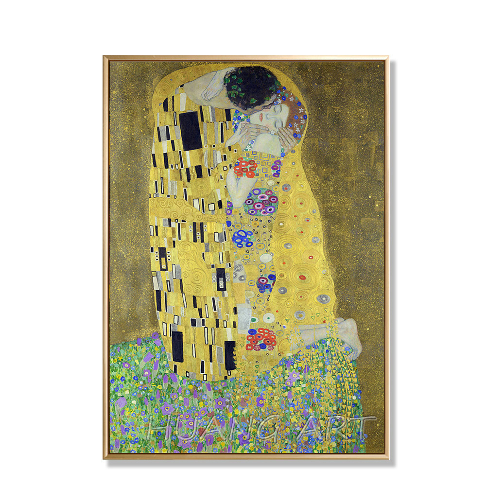 Famous High Quality KISS Painting Hand-Painted Oil Painting on Canvas for Room Decor Painting Gustav Klimt Wall Art