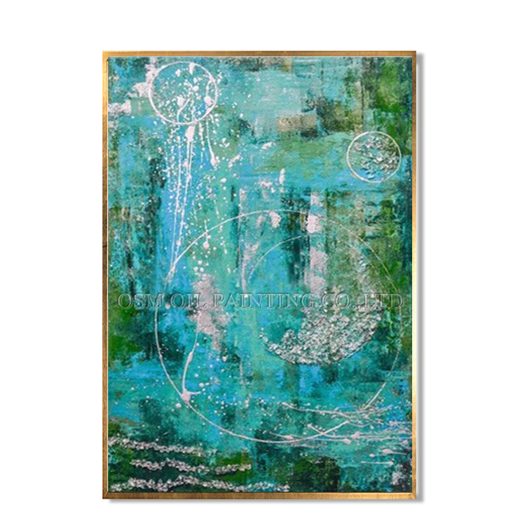 Artist Handmade High Quality Abstract Jade Color Oil Painting On Canvas Modern Emerald Green Oil Painting for Wall Art Picture