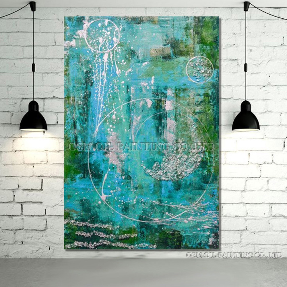 Artist Handmade High Quality Abstract Jade Color Oil Painting On Canvas Modern Emerald Green Oil Painting for Wall Art Picture