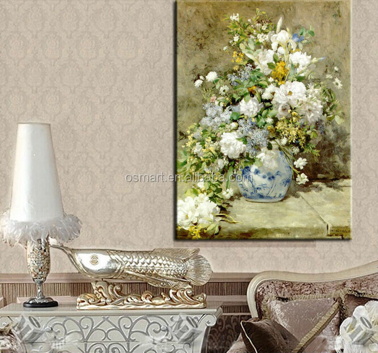 100% Handmade Classical Realistic Flowers Oil Painting on Canvas for Living Room Decor Flower Wall Painting