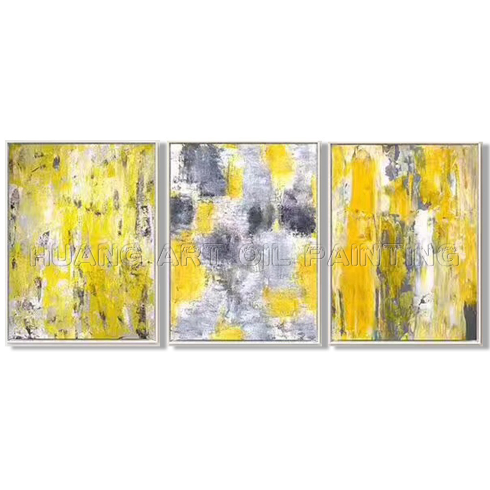 Artist 100% Hand Painted Beautiful Yellow Abstract Wall Painting for Living Room Decor Modern Knife Oil Painting on Canvas