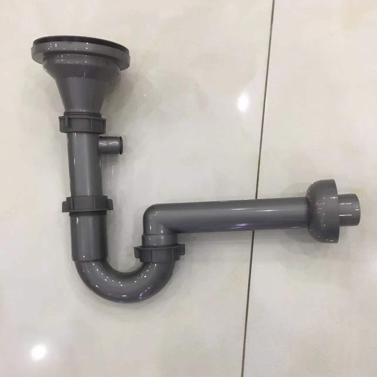 top-grade PP shine waste pipe drain pipe P trap postposition drainer  plastic kitchen sink drain pipe Free match drainage system