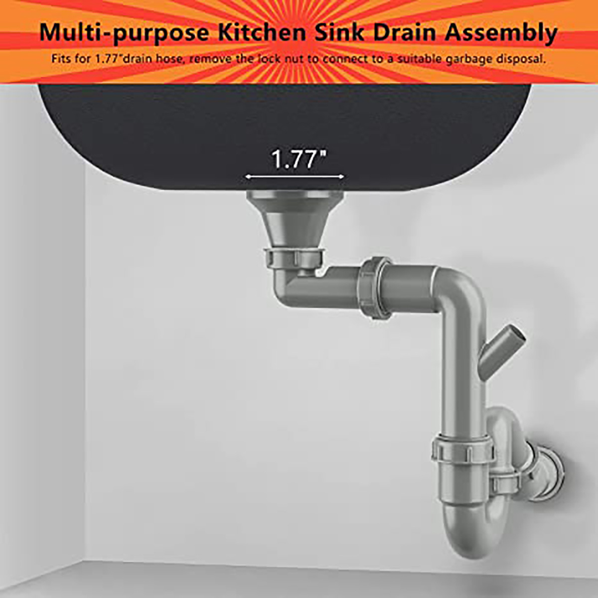 hot sale All-In-One drainage pipes kitchen plastic PP sink drain tube Multi-function P Trap Pipe for Adjustable