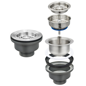 OSONOE Stainless Steel 304 Sink Strainer Kitchen Sink Pop Up Waste Fittings For Kitchen Double layer filtration sink plug