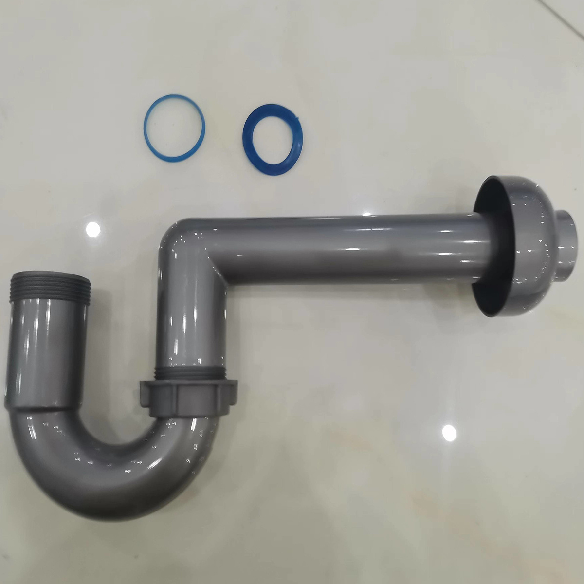 top-grade PP shine waste pipe drain pipe P trap postposition drainer  plastic kitchen sink drain pipe Free match drainage system