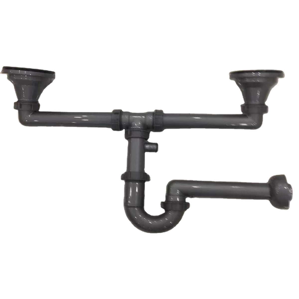 top-grade PP shine waste pipe drain pipe P trap postposition drainer  plastic kitchen sink drain pipe Free match drainage system