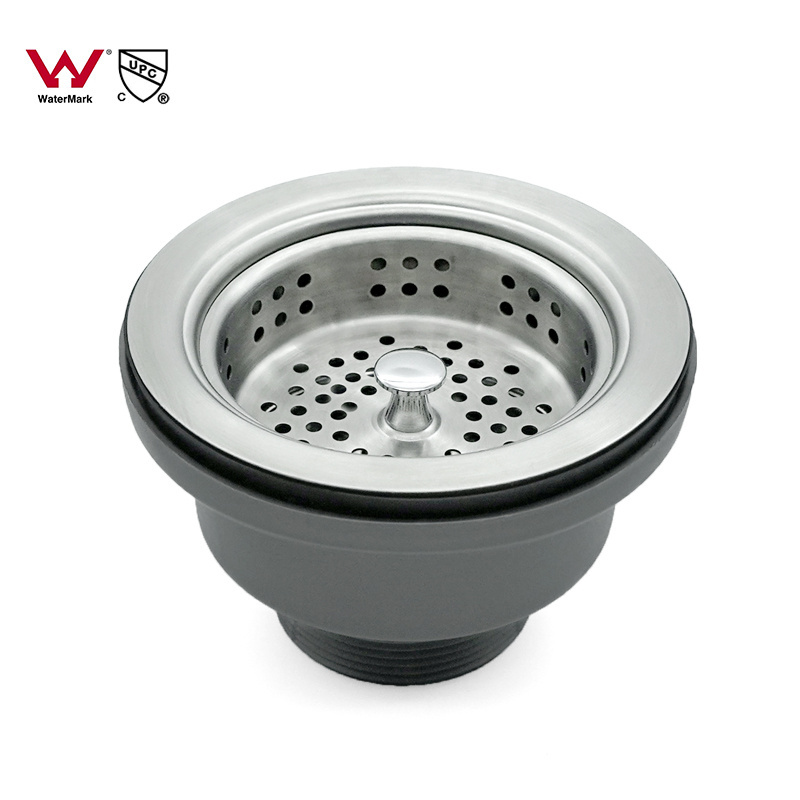 SS304 Modern Design Kitchen Sink Chrome Plated Electroplated Drains Wash Basin Pop-up Waste with cUPC WaterMark Certification