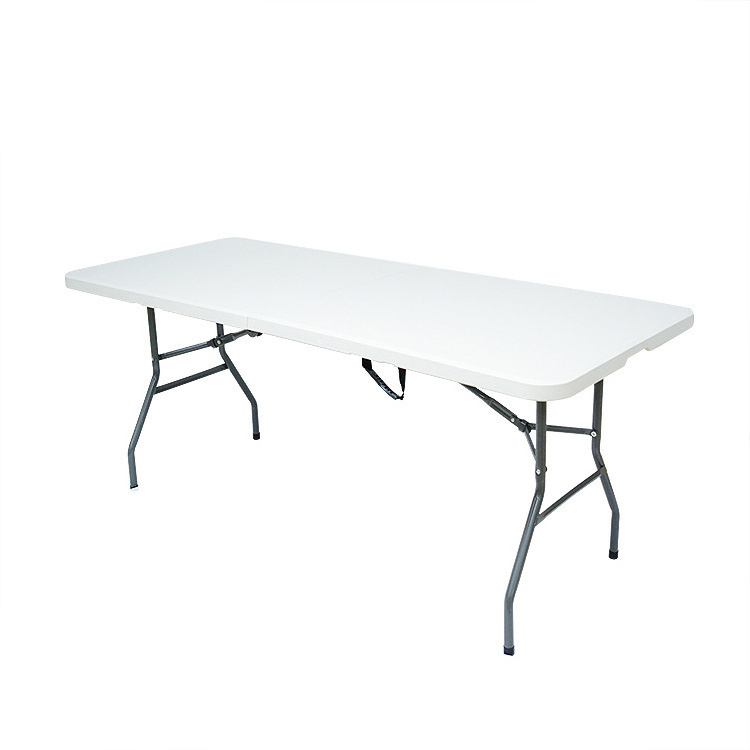 Ousen Wholesale White Plastic Commercial Furniture 6FT Set Outdoor Tables And Chairs