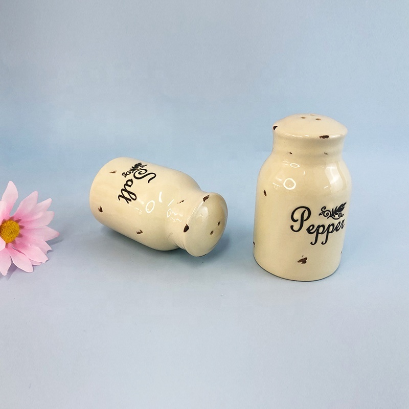 Custom Made Cheap Personalized Restaurant Hotel Ceramic Salt And Pepper Shaker Set