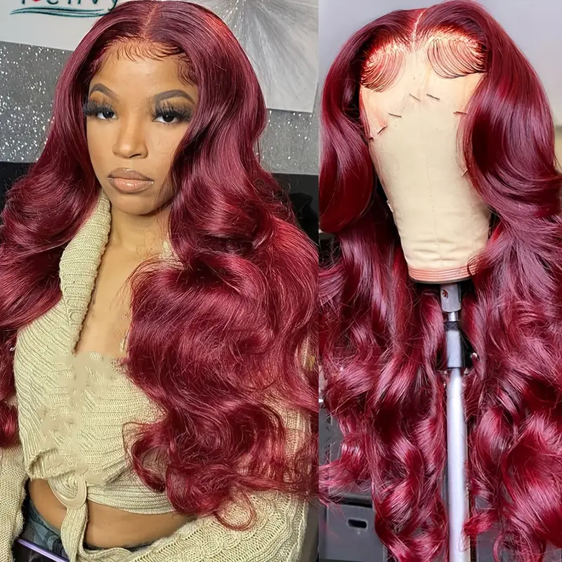 New Arrival 350 Raw Brazilian Hair Wigs Orange Color Straight Body Wave Deep Wave 13x4 Human Hair Swiss Lace Front Wig