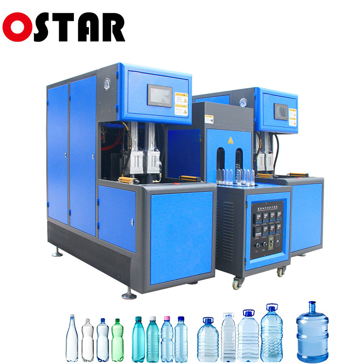 low price 50ml 100ml 200ml 500ml 1000ml 2000ml semi automatic pet bottle making stretch blowing blow molding moulding machine