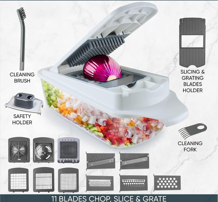 Latest Design Multifunction Spinner Salad Mini Fruit Food Vegetable Grater Slicer  Cutter Dicer Veggie Chopper