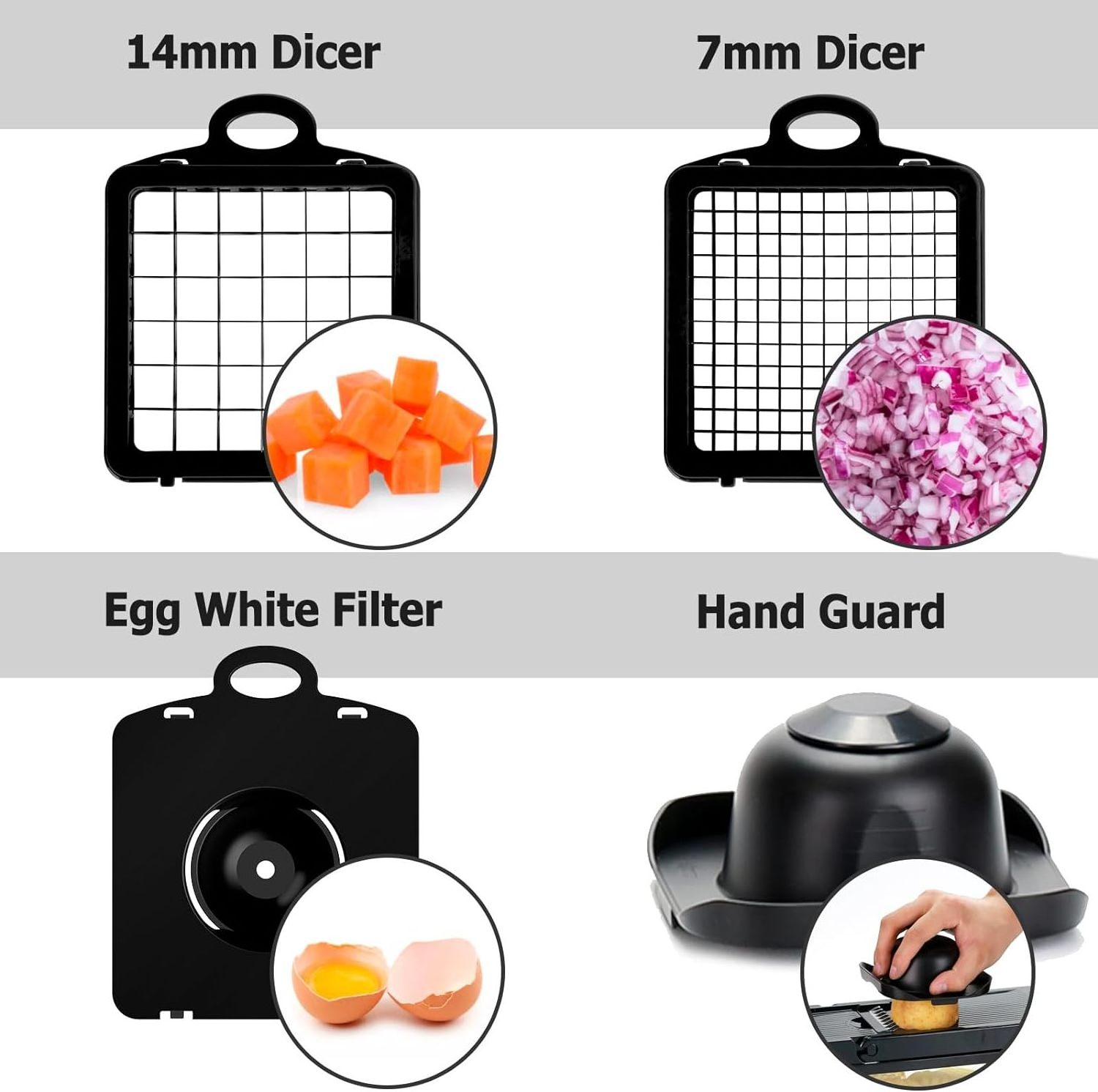 China Factory Electric Dishwasher-Safe Vegetable Chopper Cutter Set