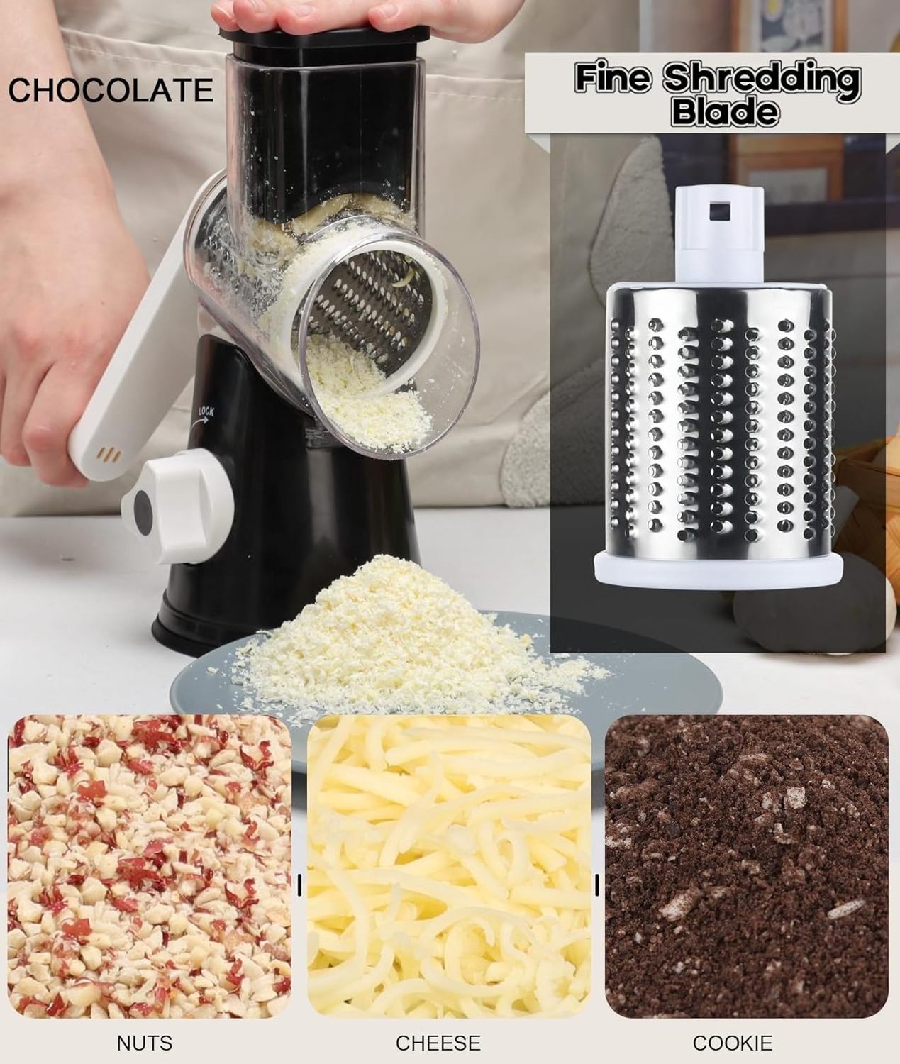 Best Quality Electric Slicer Shredder Potato Grater Chopper Blender Hand Crank Stainless Steel Blade Home Kitchen Tools Gift