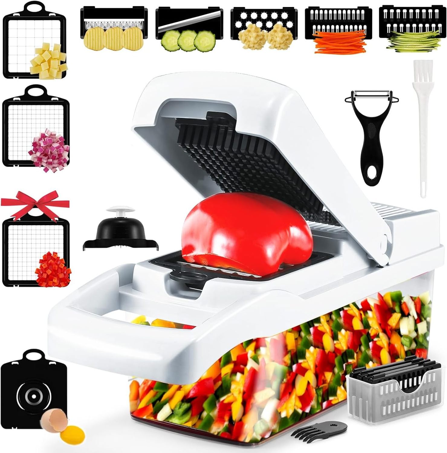 Best Price Veggie Dicer Shredder And Cutter Grater With Stainless Steel Blades