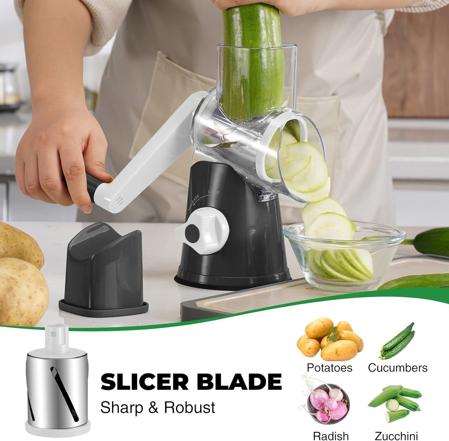 Best Quality Electric Slicer Shredder Potato Grater Chopper Blender Hand Crank Stainless Steel Blade Home Kitchen Tools Gift