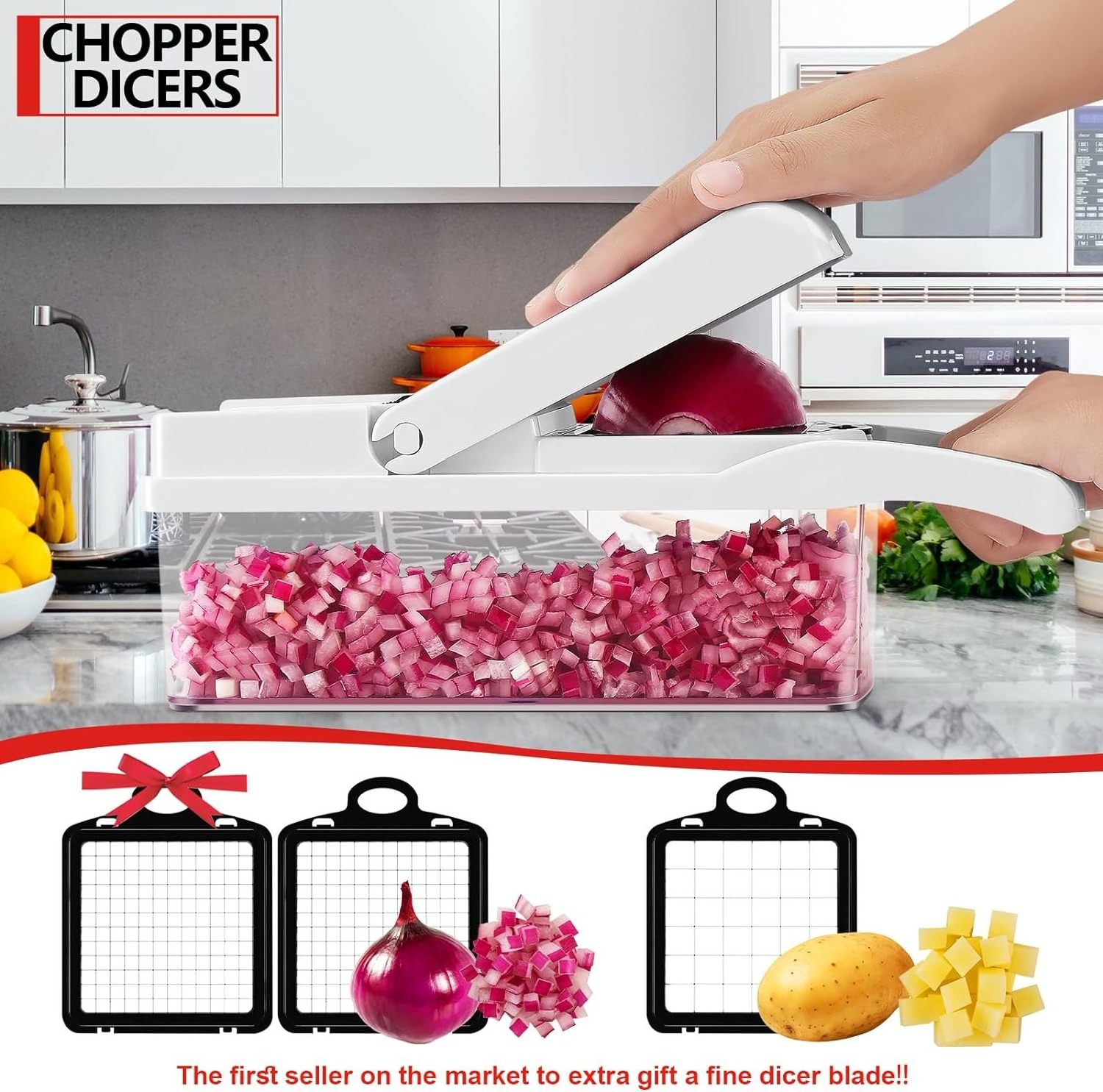 Hot Sell Multifunctional Manual Lemon Squeezer Onion And Dicer Veggie Egg Slicer Vegetable Chopper Garlic Crusher