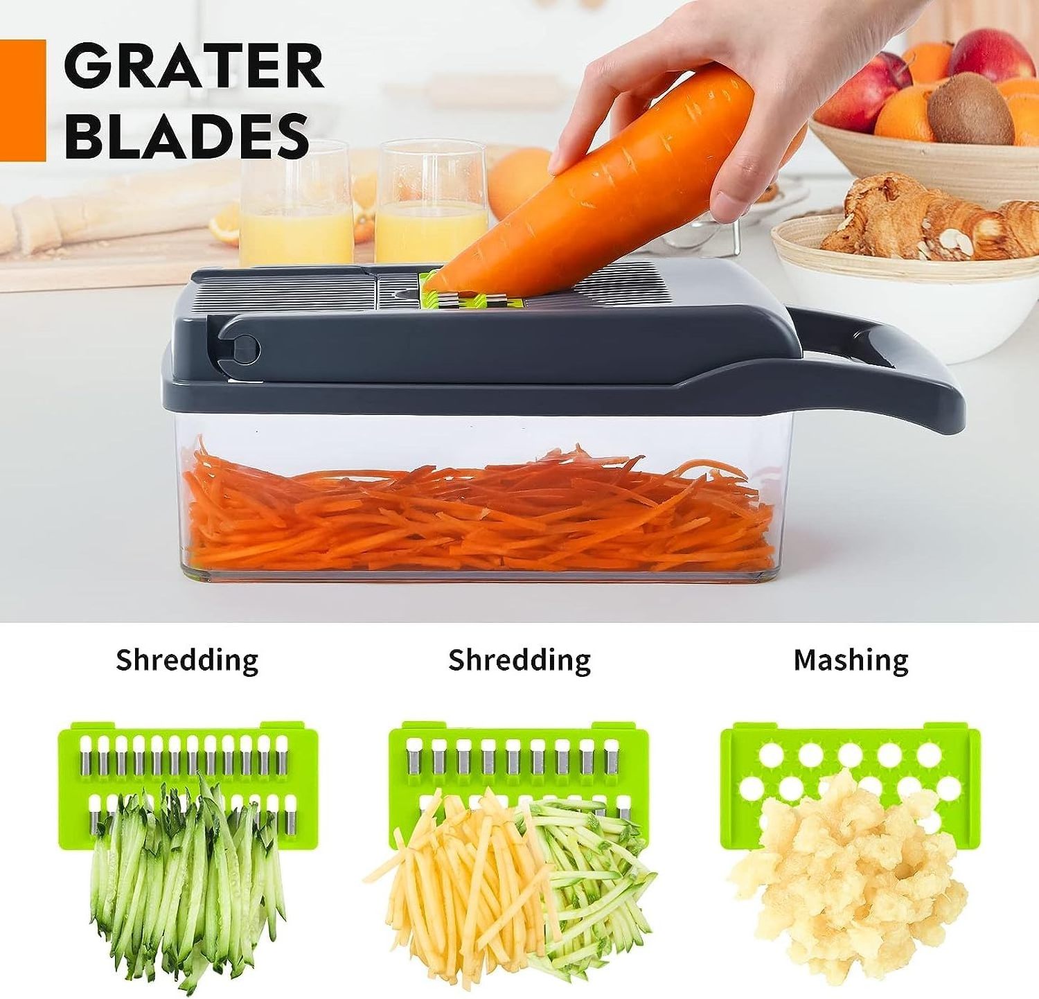 Good Selling Mini Manual 14 In 1 Multifunctional Fruits Veget Slicer Online Plastic Fruit Potato Peeler  Drum Grater Cutter