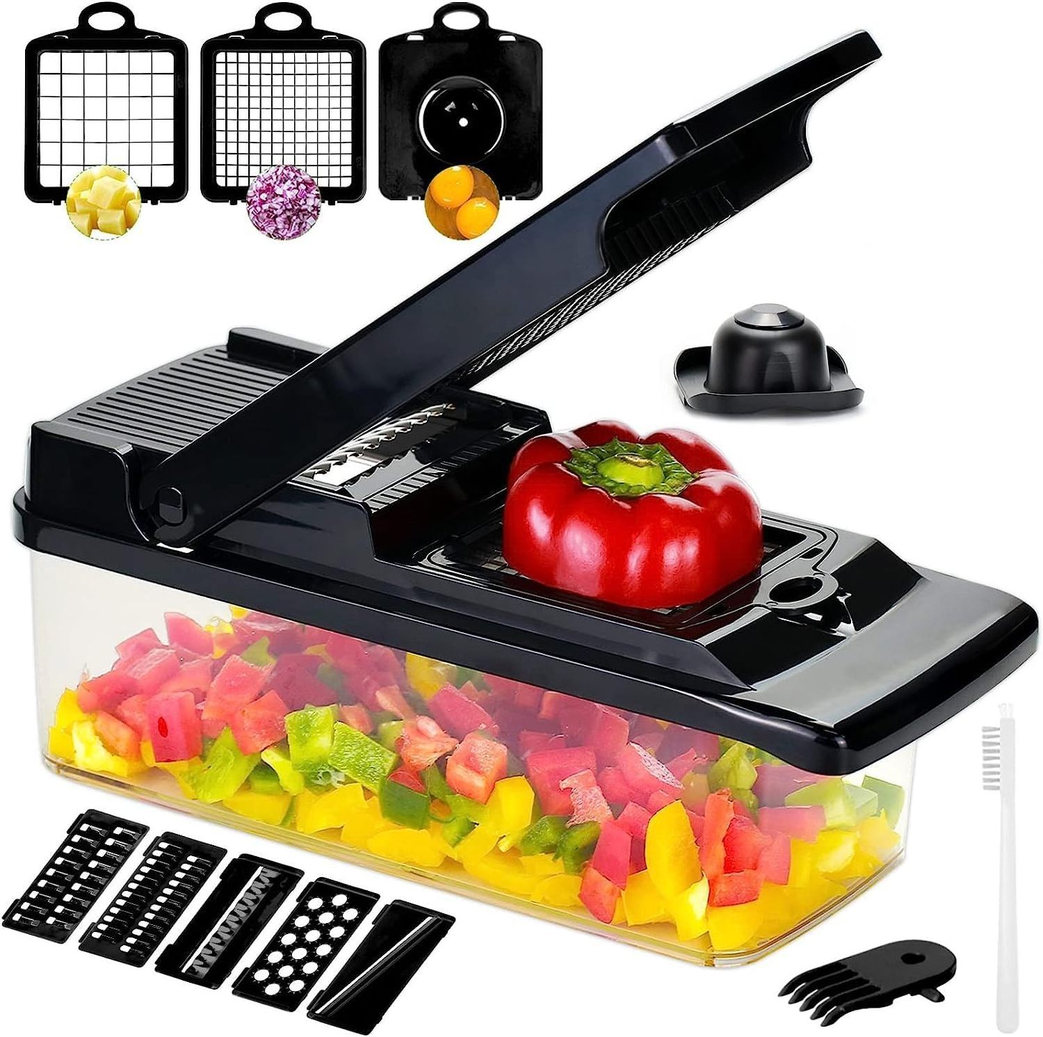 China Factory Electric Dishwasher-Safe Vegetable Chopper Cutter Set